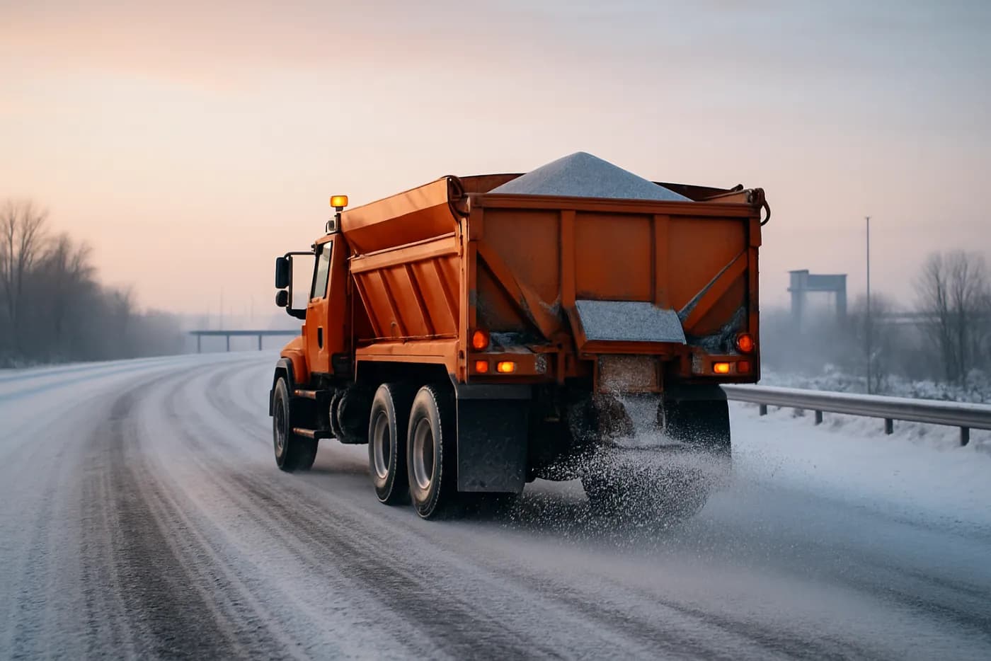 Winter road ice control with chloride de-icer, Canada