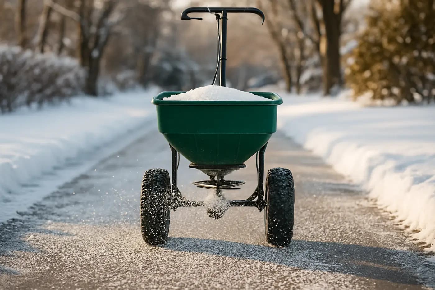 De-icer application on roads versus walkways, Canada