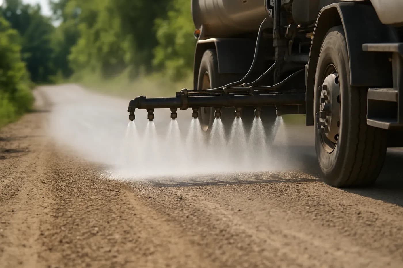 Applying magnesium chloride for dust control, Canada